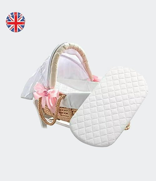 Pram Basket Oval Mattress Soft Quilted Breathable Anti Allergic All Sizes UK
