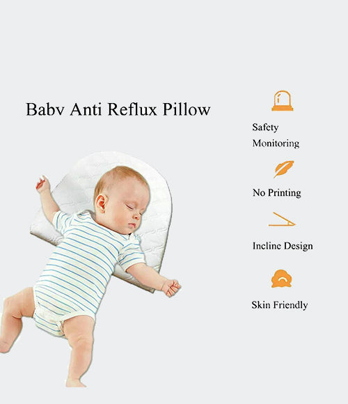 Baby Wedge Oval Pillow Anti Reflux Colic Cushion For Pram Crib Cot Bed Flat Head