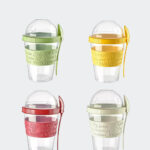 Cereal Cup & Spoon Yoghurt Fruit Overnight Oats Take and Go Food Container UK