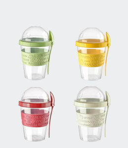 Cereal Cup & Spoon Yoghurt Fruit Overnight Oats Take and Go Food Container UK
