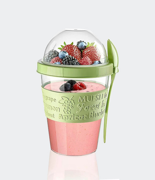 Cereal Cup & Spoon Yoghurt Fruit Overnight Oats Take and Go Food Container UK