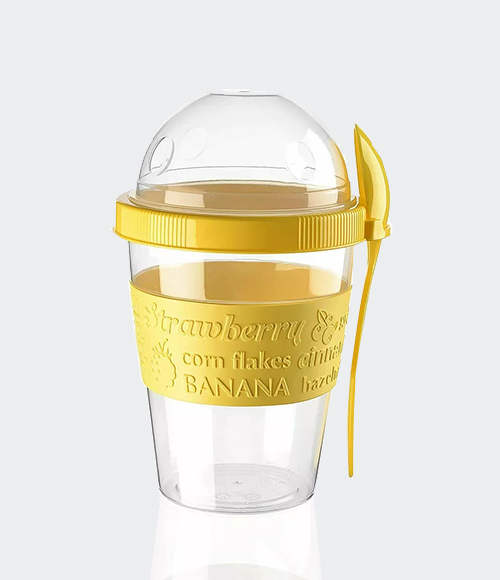 Cereal Cup & Spoon Yoghurt Fruit Overnight Oats Take and Go Food Container UK