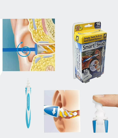 Earwax Removal Soft Spiral Ear Cleaner Multifunctional Smart Swab Easy Remover