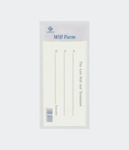 Last Will And Testament Form Printed Envelope and Example Sealed Envelope