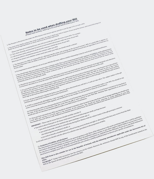 Last Will And Testament Form Printed Envelope and Example Sealed Envelope