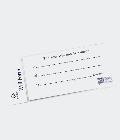 Last Will And Testament Form Printed Envelope and Example Sealed Envelope