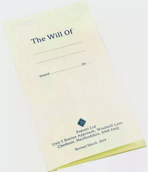 Last Will And Testament Form Printed Envelope and Example Sealed Envelope