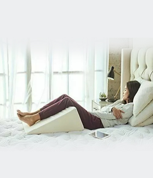 Wedge Pillow Foam Back Support Bed Removable Zip Quilted Cover Foam Right Angle