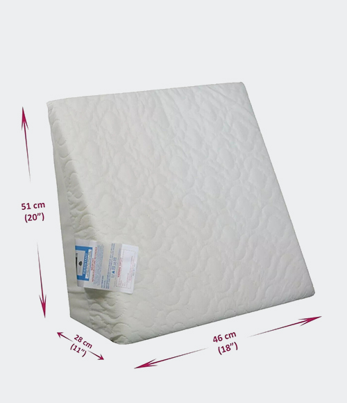 Wedge Pillow Foam Back Support Bed Removable Zip Quilted Cover Foam Right Angle